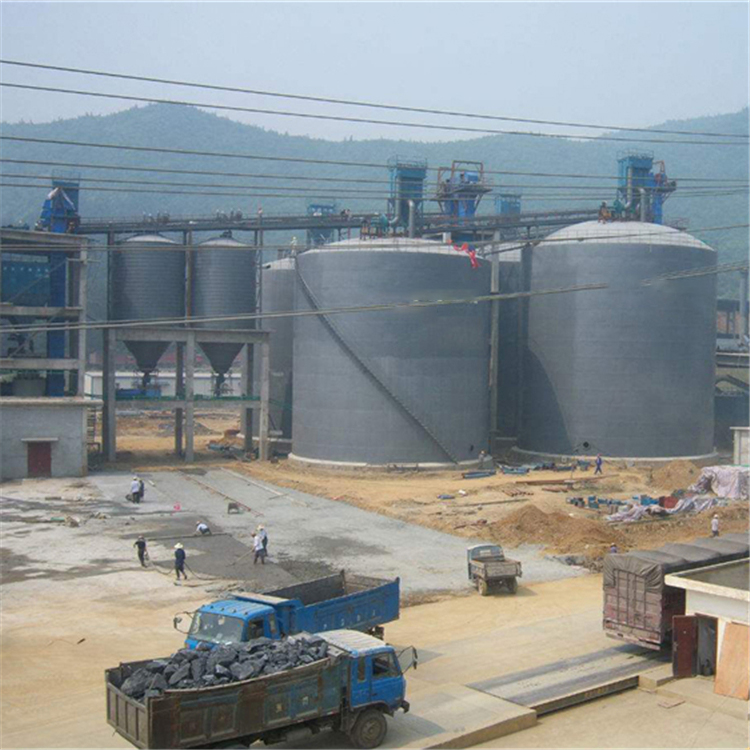连云港水泥钢板仓2座3000吨青岛项目进入施工
