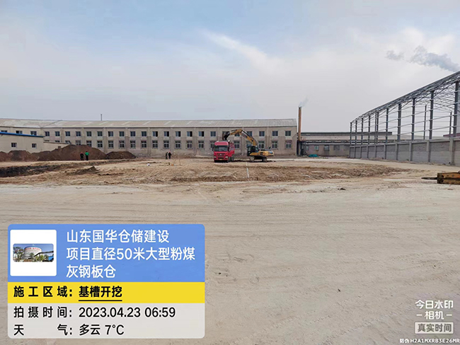 连云港大型粉煤灰钢板仓直径50米项目进场